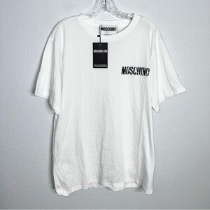 Moschino Couture Shirt Men XL (IT 52) White Short Sleeve Logo Cotton B17